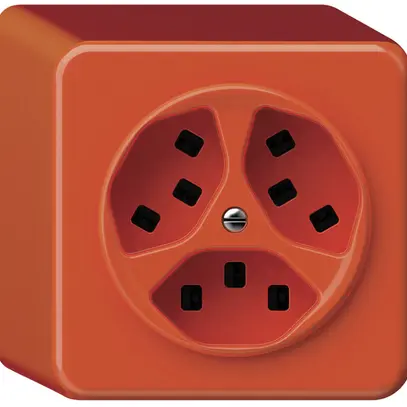Presa AP origin 3×tipo 23 16A 230V 88×88×54mm arancione 