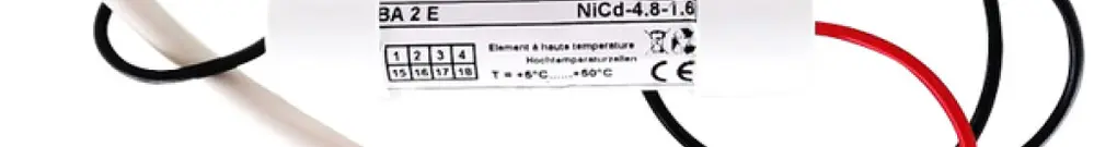 Accu NiCd 70°C 2×2.4V/1.5Ah 1h 