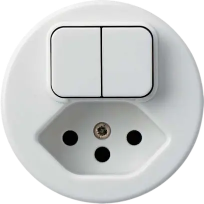 Inserto per combinazione 3+A-R/1L+tipo 13 basico bianco con protezione bambini 