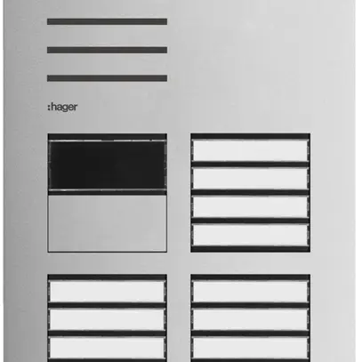 Postazione audio esterna Hager elcom.one 2-fili con LED per 12appartamenti ac-pr 