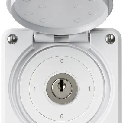 Interrupteur à clé ENC robusto IP55 avec clapet S0/2P blanc 