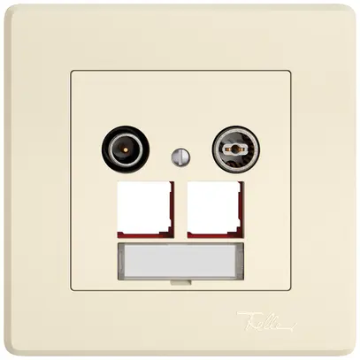 Presa multimedia INC TV-R EDIZIO.liv SNAPFIX® EASYNET p.2×RJ45 S-One 4dB cr 