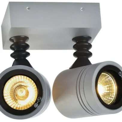 Lampada a muro SLV NEW MYRA WALL SPOT, 2×GU10 50W IP55 grigio argento 