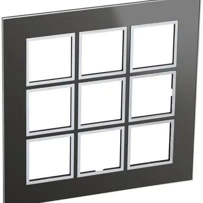 Cadre de recouvrement ATO 3×3 module, black reflective 