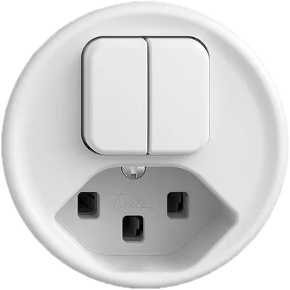 Combinazione 2×A-R/1L+T23 16A STANDARDdue bianco 
