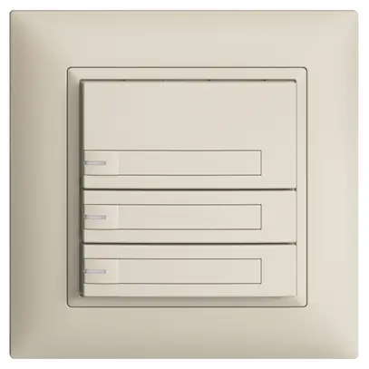 UP-KNX-Taster RGB EDUE FMI, 250mW, m.RGB-LED, m.Papier., 3×Taste, 1×Tastenb., cr 