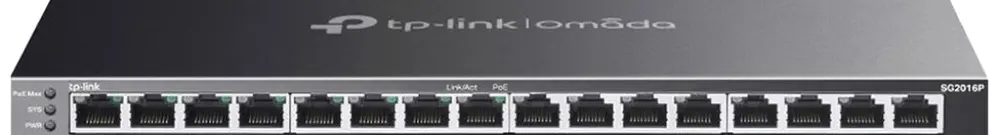 Switch TP-Link Omada SG2016P 16×RJ45 GbE 8×PoE+ managebar 