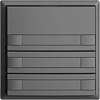 Poussoir ENC KNX 3× EDIZIOdue gris foncé RGB sans LED avec insert papier 