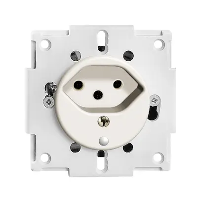 Prise INC FH T13 blanc avec LED vert 