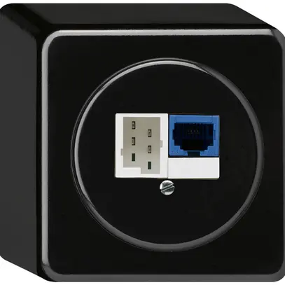 Boîte de raccordement AP DSL basico 1×RJ45/1×T+T noir 