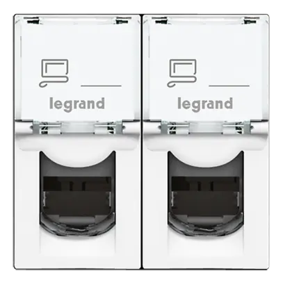 Prise INC MOS UTP 2×RJ45 blanc cat.5e 1mod. 