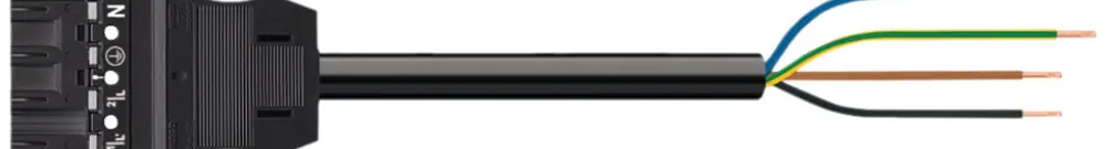 Anschlussleitung WINSTA MIDI 4×1.5mm² 16A 400V 8m Kod.A Stecker/frei schwarz 