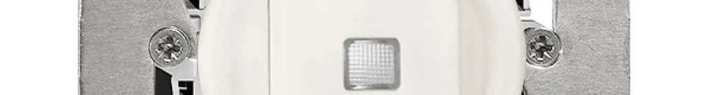 Interr. puls. lum. INC 6/1L bianco FH, contr. LED giallo 