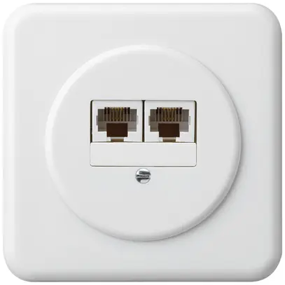 Boîte de raccordement ENC basico 2×RJ45u blanc parallèle 