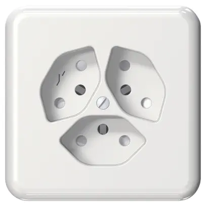 Prise ENC CLASSIC B 3×T13/1 blanc avec shutter 