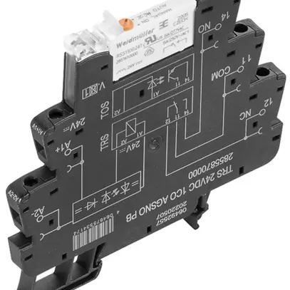 Relè WM TRS ED2 1CO AgSnO2+Au 21.6…253VUC 6A/250VAC tasto di controllo 