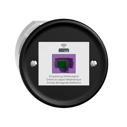 Prise de retour STANDARDdue Q 1×RJ45 p.Swisscom VoIP, 8 pôles, UTP, noir 