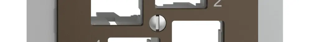 Kit di montaggio INC Edue FM EASYNET S-One, per 4×RJ45, uscita dritta, coffee 