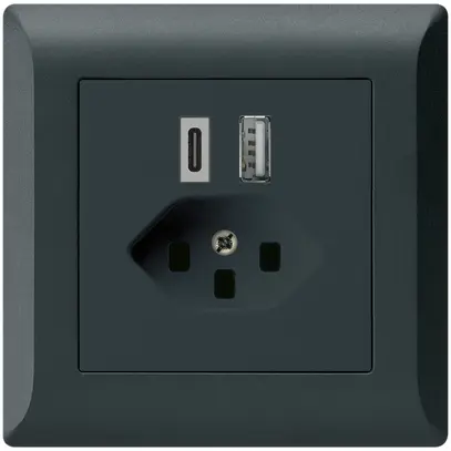 Prise de charge USB ENC kallysto.line 18W PD 1×type A 1×type C T23 noir 