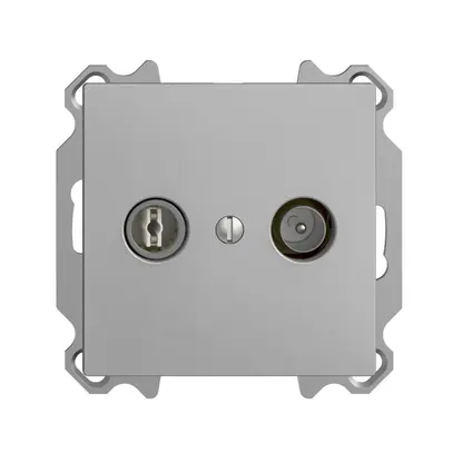 Presa TV-R INC EDIZIOdue 15dB silver a banda larga 5…2000MHz, FM 
