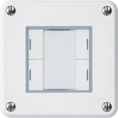 Poussoir ENC robusto A KNX 4× LED RGB s/e-link blanc 
