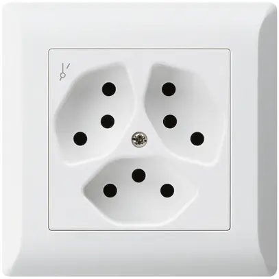 Presa INC kallysto.line 3×T13/1 bianco con protezione bambini 