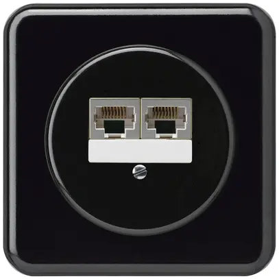 Boîte de raccordement ENC basico 2×RJ45s séparé CUC noir 