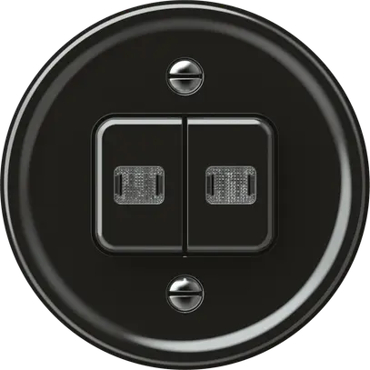 Interruttore a pulsante luminoso origin sch 1 (3+3) 2×LED 60×60mm nero 