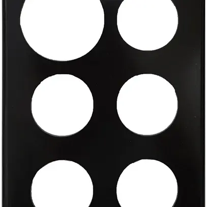Placca di copertura 2×3 146×206mm nero fori: 43-43-43-43-43-58 