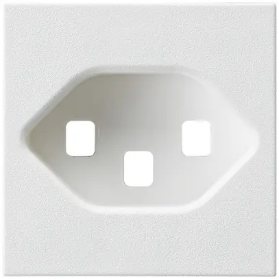 Piastra frontale INS per presa Hager 45×45 mm 1×tipo 23 Z bianco 