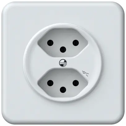 Presa INC origin 2×tipo 13 1×S 10A 230V 92×92mm bianco 