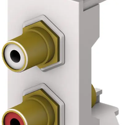 Modulo RCA Cecoflex per sistema di montaggio AV, 2×RCA f/f, bianco 