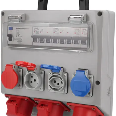 Distributore di corrente Steffen 25A 2×T23 2×T25 2×CEE16 con FI IP55 