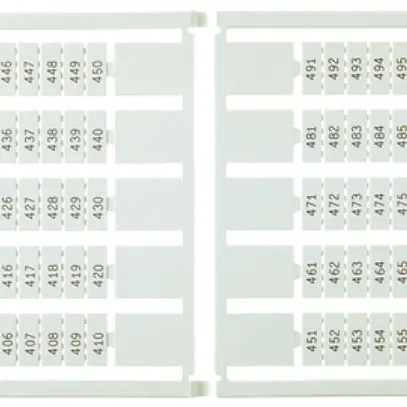 Bezeichnungsschildchen 5×9mm 10×1…10, 5 Kart. zu 100 