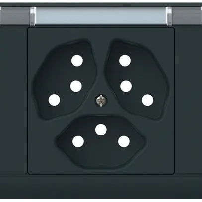 Kit frontal INC kallysto, pour prise INC 3×type 13, a.porte-étiquette, noir 