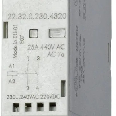 Contacteur AMD Finder 22.32, 24VUC, 2F 25A/440VAC AgSnO2, LED 