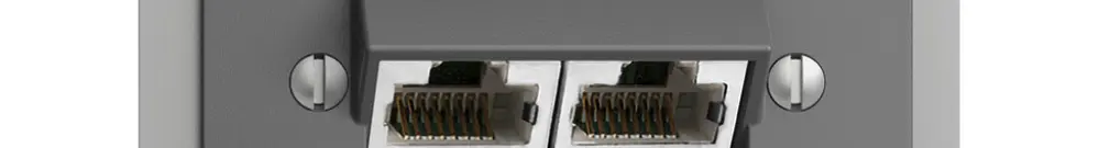 Prise INC 2×RJ45/s 4P sép.EDIZIOdue gris foncé, ITplus 