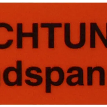 Pannello autocoll. (Achtung Fremdspannung) 70×25mm 