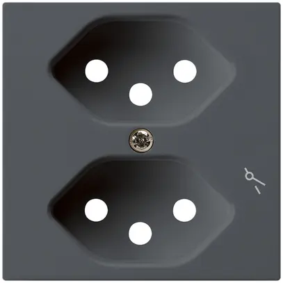 Plaque frontale kallysto 2×T13/1 60×60mm anthracite avec sécurité enfants 
