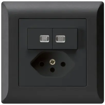 Combinazione luminosa INC 3/1P+A-R+T13 nero kallysto.line 