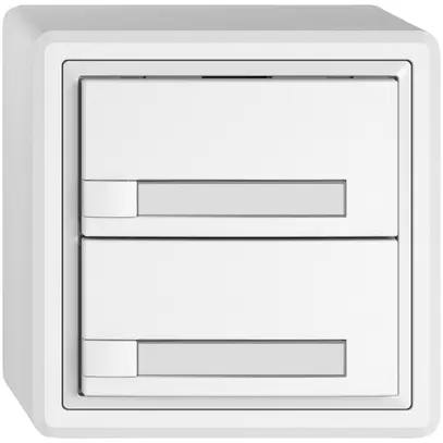 Poussoir KNX RGB AP EDIZIO.liv SNAPFIX® capteur temp.s.LED étiqu.2× comm.1T bc 