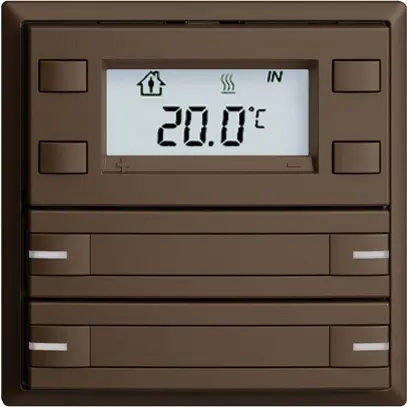 Pulsante RTH INC KNX 4×EDIZIOdue F coffee, con carta+LED RGB 