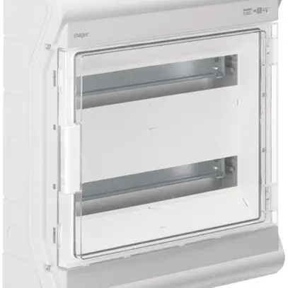 Distributore AP Hager vector 2-file 18UM IP65 418×452×151mm con entrata 