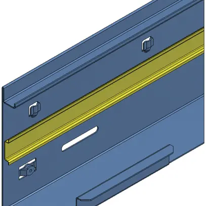 Base pour canal combi Woertz 200×120mm zingué blanc pur L=2m 