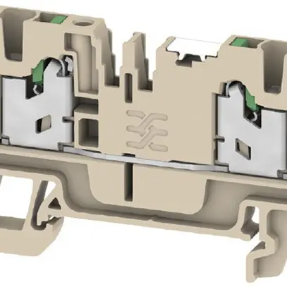 Durchgangs-Reihenklemme S2C 2.5 DL 2.5mm² 24A 800V SNAP IN 2×1 TH35 beige 
