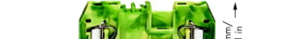 Borne WAGO 2L 2.5mm² vert/jaune 