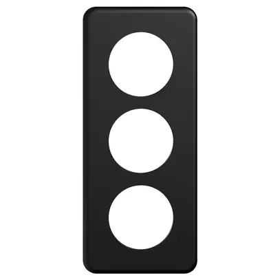 Plaque de recouvrement STANDARDdue 3×1 3×Ø50, noir 