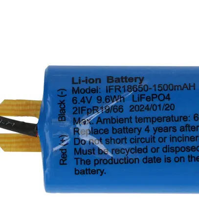 Accu MH maxLUCE lithium-phosphate de fer (LFP) 6.4V 9.6Wh câble et fiche 