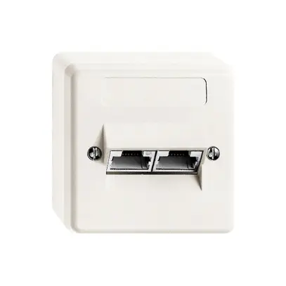 Scatola di raccordo AP X 2RJ45 separato bianco 