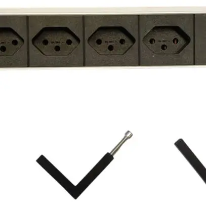 Steckdosenleiste 4×T13/2×USB-A/2×RJ45, Td3×1mm² 3m T12, F=10A, schwarz 